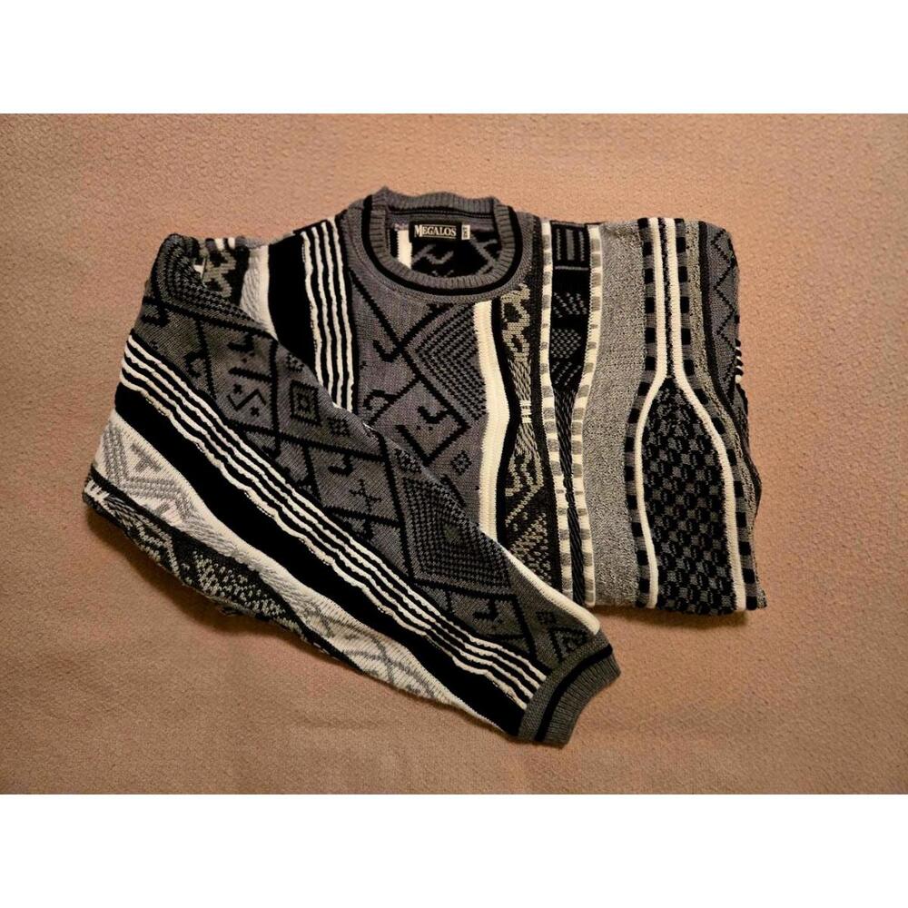 Megalos 2XT Vintage 90s Textured Knit Sweater